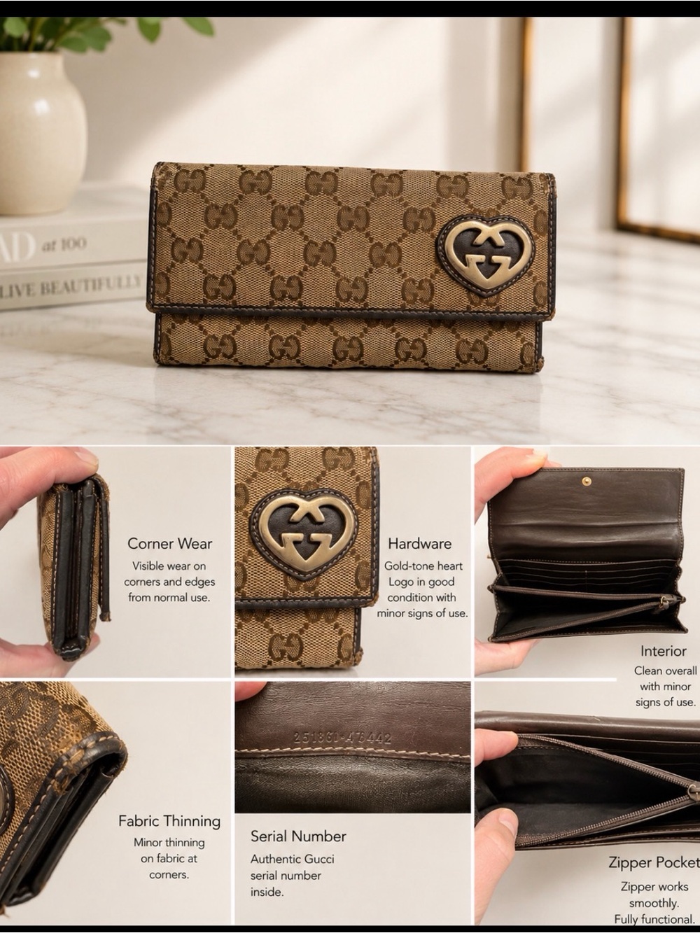 ✨ Authentic Gucci GG Canvas Studded Tote & Coordinating Wallet ✨ - Picture 3 of 7